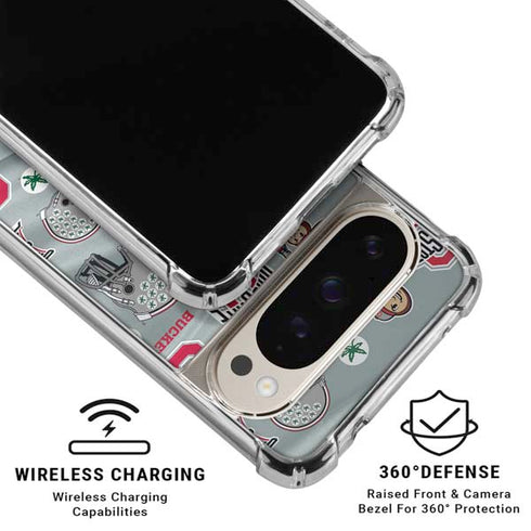 Ohio State University Pattern Google Pixel 9 Pro XL Clear Case